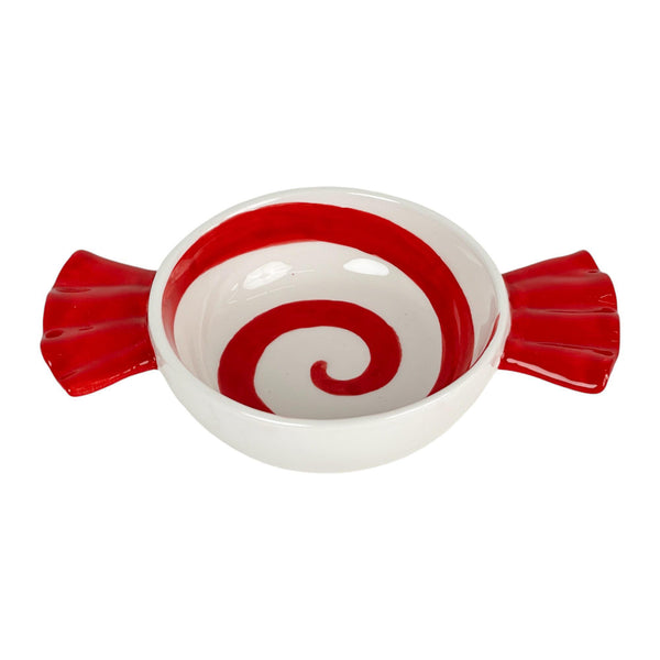 Plato Caramelo Rojo/Blanco20.6X12.3X4.5 cm Dolomita