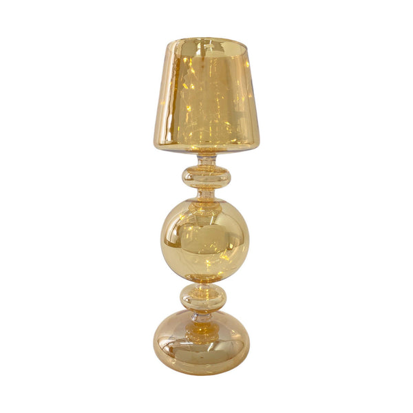 Lampara Dorada C/Luz A/Bateria 3 11.50X11.50X38 cm Vidrio