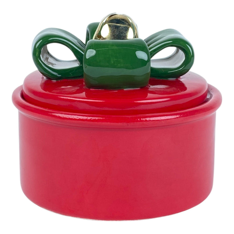 Envase C/Tapa Rojo Forma Caja De Regalo13X13X10.8 cm Dolomita