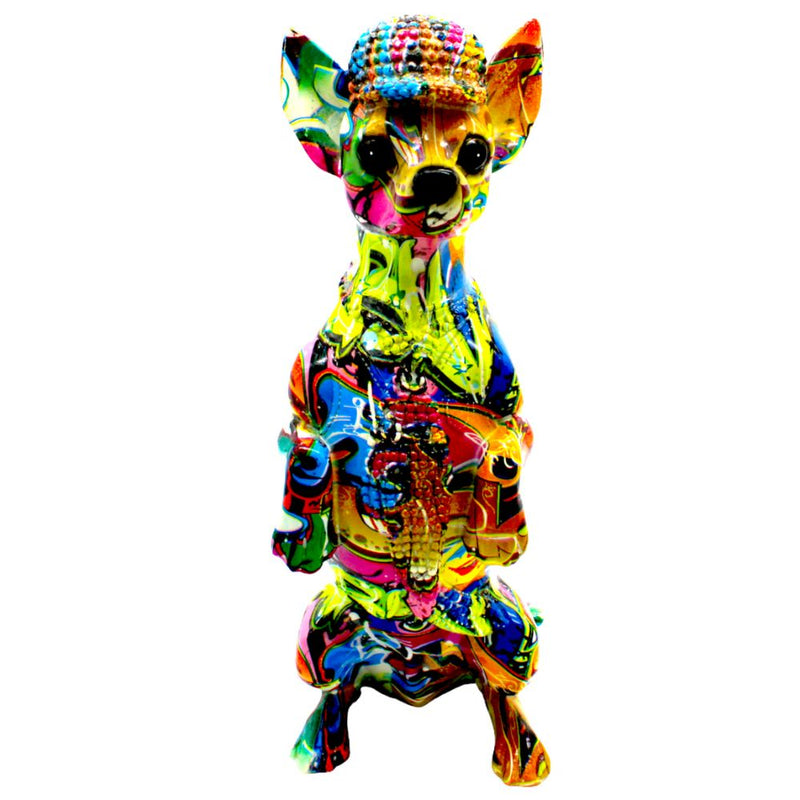 Figura chihuahua de pie pintado en colores de 12 p