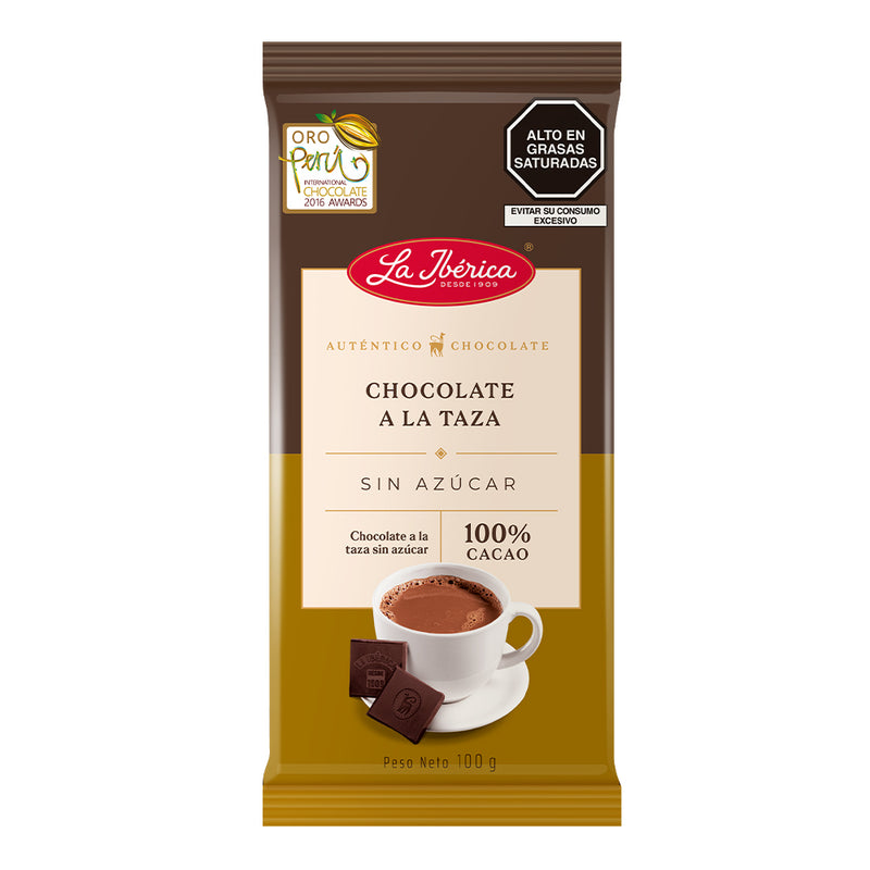 La Ibérica Chocolate a La Taza sin Azúcar 100 gr
