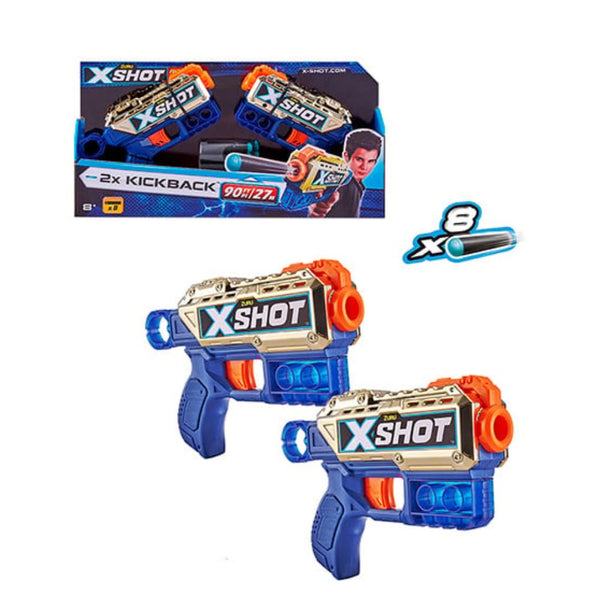 X-SHOT PACK X2 LANZADORES DE DARDOS KICKBACK EDICION DORADA