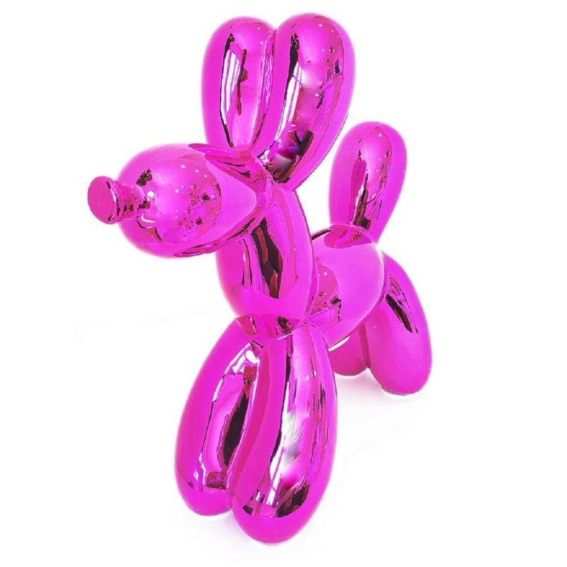 Figura perrito de ceramica color rosa 12 p