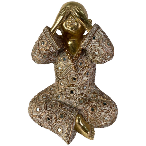 Monje No Veo Color Bronce 16.5X15.5X21.5cm