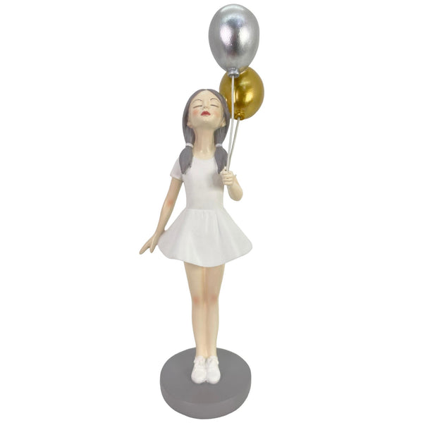 Niña Con Globos  Y Parada En Pedestal