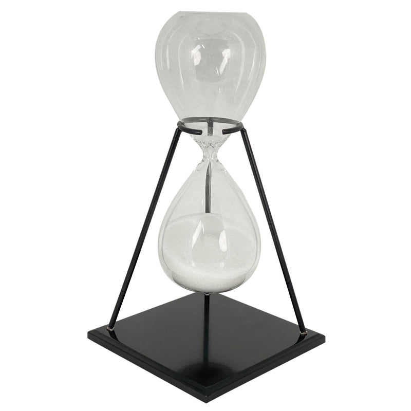 Reloj De Arena Con Pedestal De Metal Negro 15X15X29cm