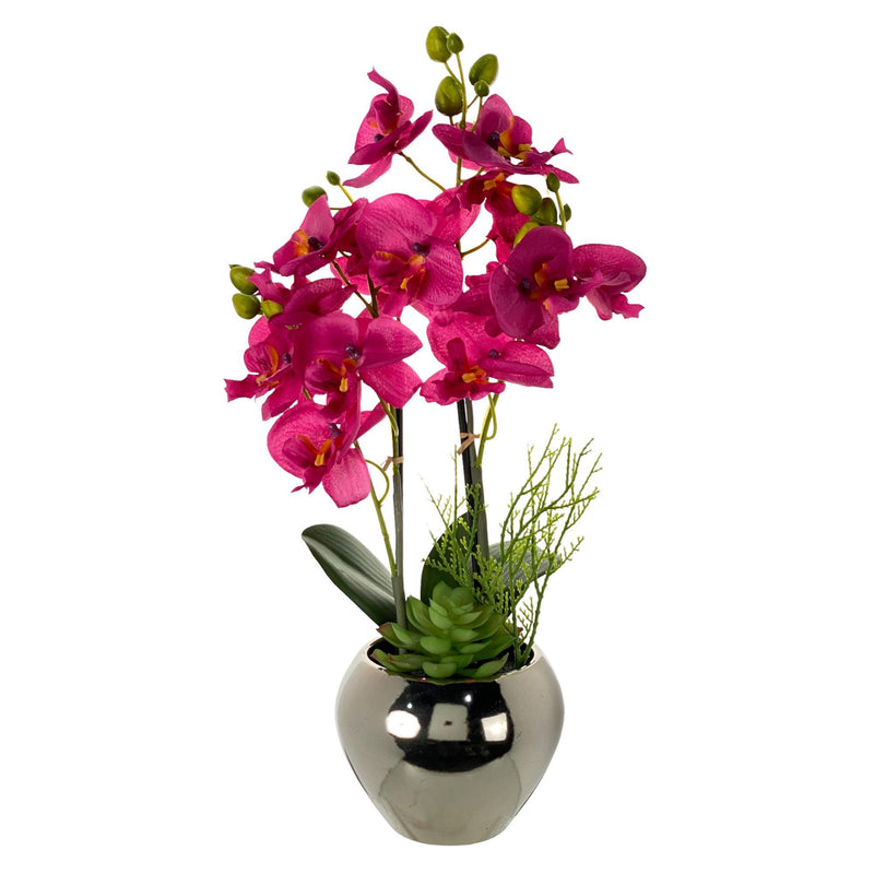 Orquidea Roja  C/Pote Negro 30X20X50cm