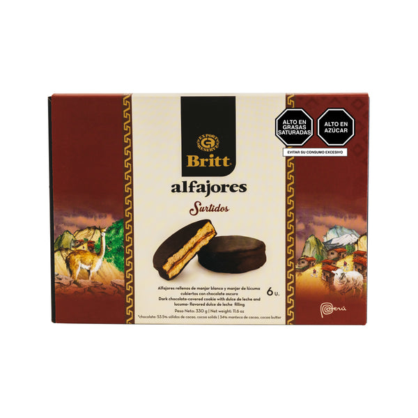 ALFAJOR RELLENO CJ X 6UND BRITT, SURTIDO