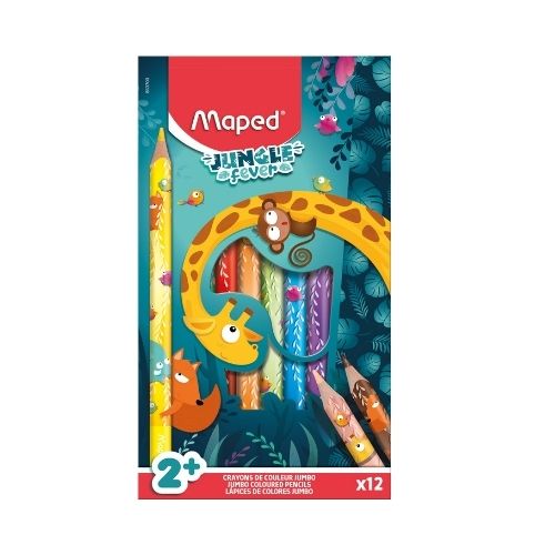 JUNGLE FEVER JUMBO PENCILS X12 BOX