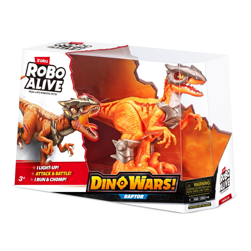DINOSAURIO RAPTOR CON LUCES Y SONIDO ROBO ALIVE