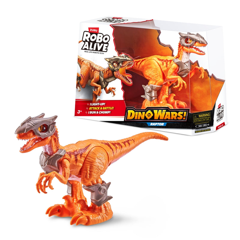 DINOSAURIO RAPTOR CON LUCES Y SONIDO ROBO ALIVE