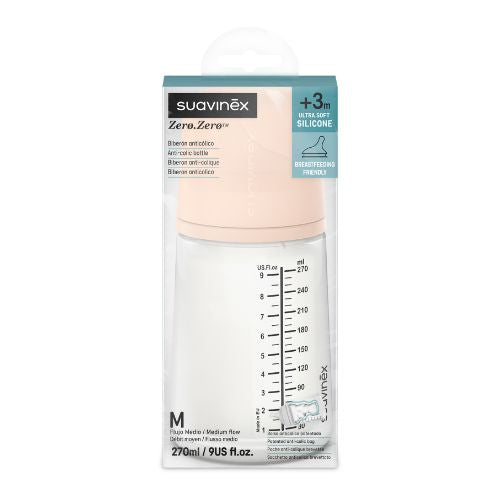 Biberón (Anticólico) ZERO. Flujo Medio (M) Suavinex 270 ml