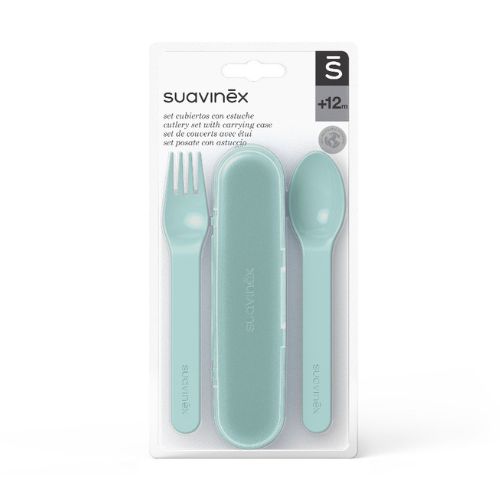 Set Cubiertos con Estuche Azul Suavinex +12m