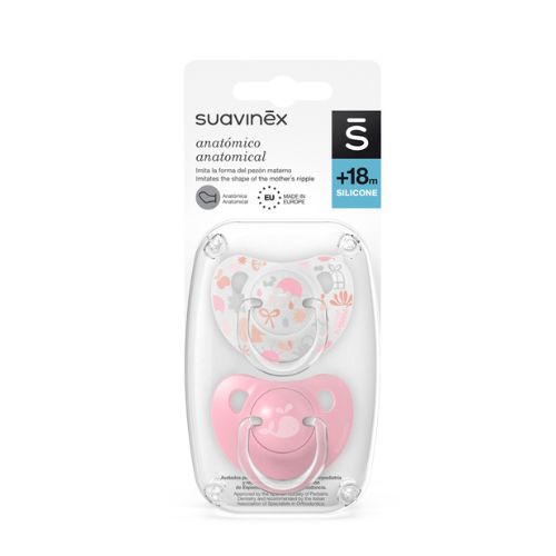 Chupón con tetina anatómica +18 m x 2 unidades - Suavinex