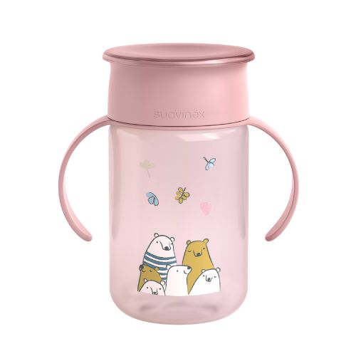 Vaso Aprendizaje 360º 340 ml – 12m Oso Rosado - Suavinex