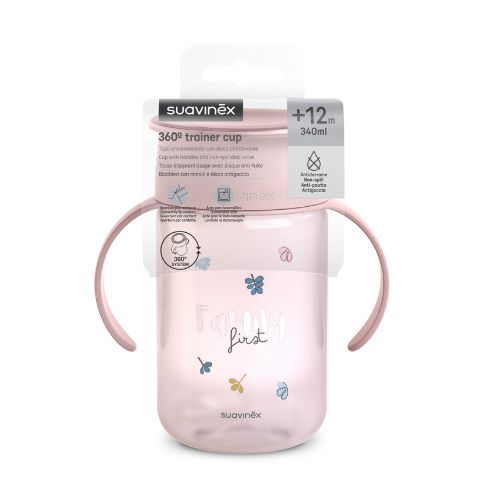 Vaso Aprendizaje 360º 340 ml – 12m Oso Rosado - Suavinex