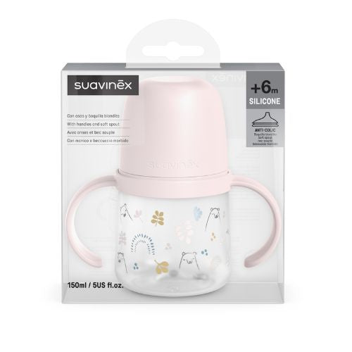 Biberón Taza First Entrenamiento +4 m Oso Rosado - Suavinex