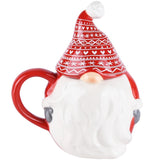 Taza Con Tapa De Papá Noel Roja/blanca Cerámica. 14 x 10 x 16 cm