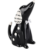 Perro Decorativo Fix Negro/Blanco  Dolomita 13 x 7 x 18 cm