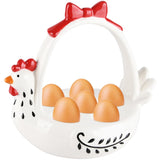 Cesta Para Huevos Pollo Blanco/Negro Dolomita 21 x 16 x 20 cm