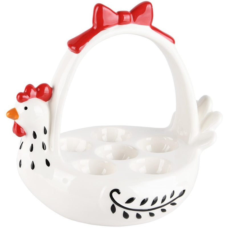 Cesta Para Huevos Pollo Blanco/Negro Dolomita 21 x 16 x 20 cm