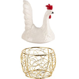 Gallina Blanca Para Rellenar Huevos Metal/Ceramica