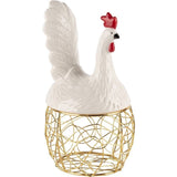 Gallina Blanca Para Rellenar Huevos Metal/Ceramica