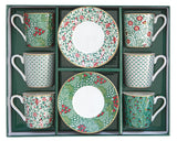 Juego De 6 Tazas Con Platillos Floral Fantay Porcelana 100 ml