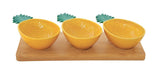 Juego De 3 Bowls Piña Amarillo/Verde Porcelana