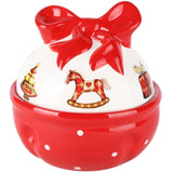 Bombonera Con Caballito Blanca/Roja Dolomita 13x13x15cm