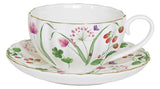 Taza Con Platillo Blanco Para Exteriores Porcelana
