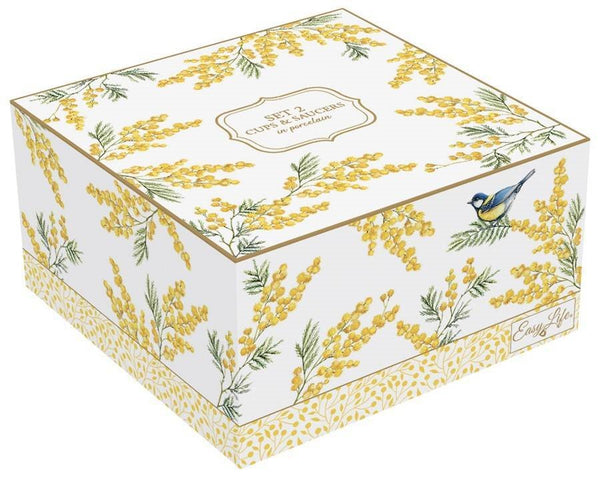 Juego De 2 Tazas Con Platillos Mimosa Porcelana 110ml