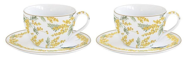 Juego De 2 Tazas Con Platillos Mimosa Porcelana 110ml