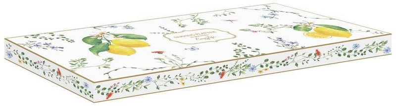 Bandeja De Servicio Flores De Citrons Porcelana 35x15cm