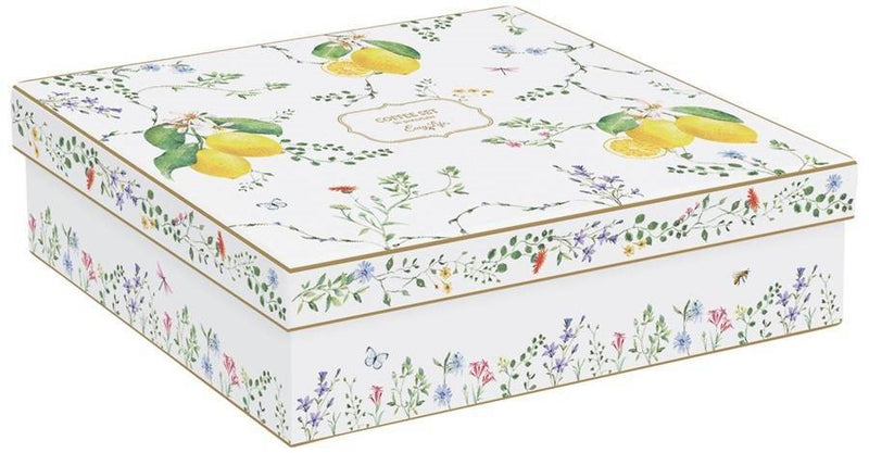 Juego De 6 Tazas Con Flores De Citrons Porcelana 100ml