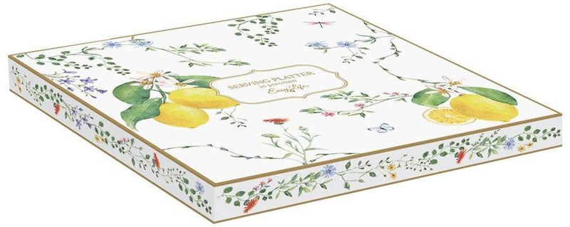 Plato Bandeja Flores De Citrons Porcelana 25 x 18 cm
