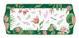 Bandeja Botanic Chic  Color Verde/Flores Porcelana 35 x 15 cm
