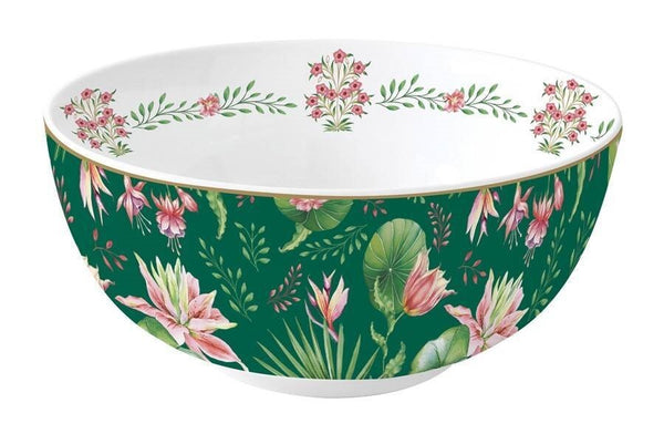 Cuenco Botanic Chic Color Verde/Flores Porcelana 15 x 15 cm
