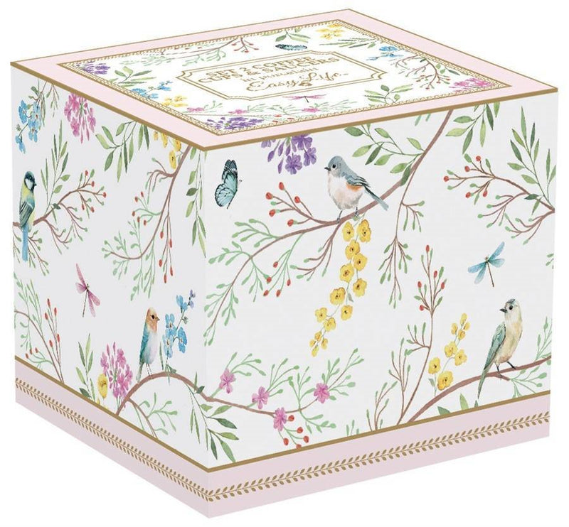 Juego De 2 Tazas Con Platillo Pajaros Melody De Porcelana 80 ml
