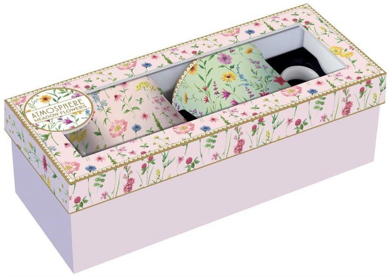 Juego De 2 Tazas Meadow Flores De Porcelana 300 ml