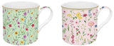 Juego De 2 Tazas Meadow Flores De Porcelana 300 ml