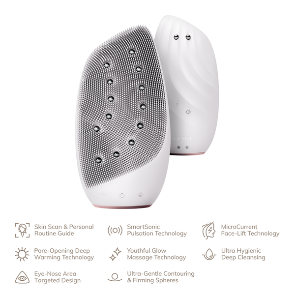 L Cepillo Facial Térmico Sónico 8 en 1 Blanco
