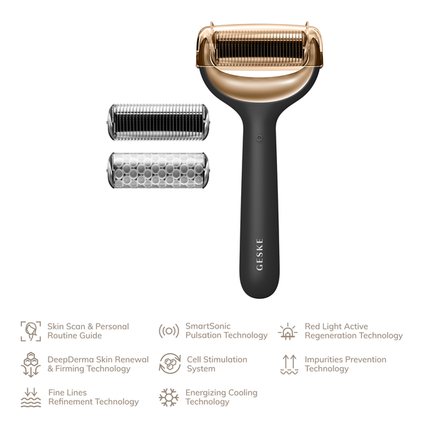 R Rodillo Facial y Corporal 8 en 1 Negro