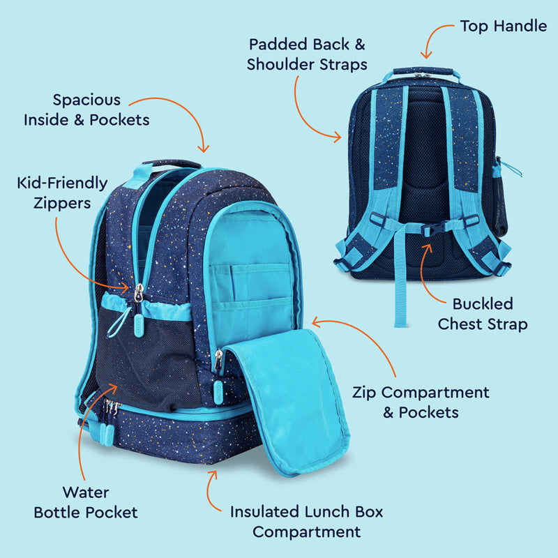 Mochila Bentgo Kids 2 en 1 - Azul Confetti