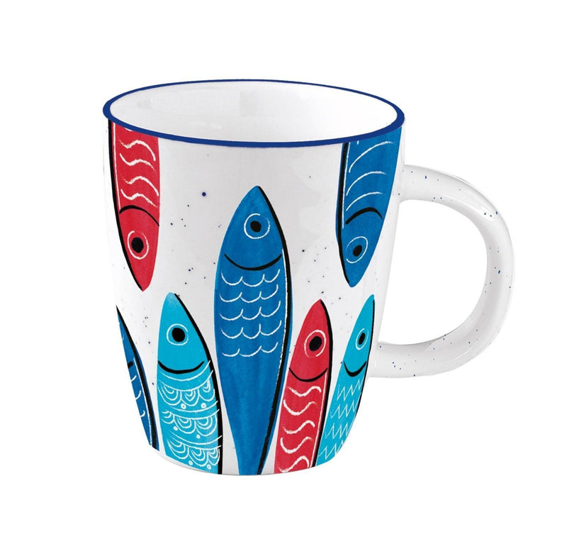 Taza  De Porcelana Sardinas Fiesta