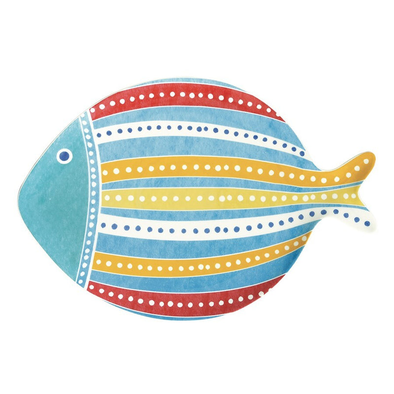 Plato De Porcelana Pescado Grande Rojo