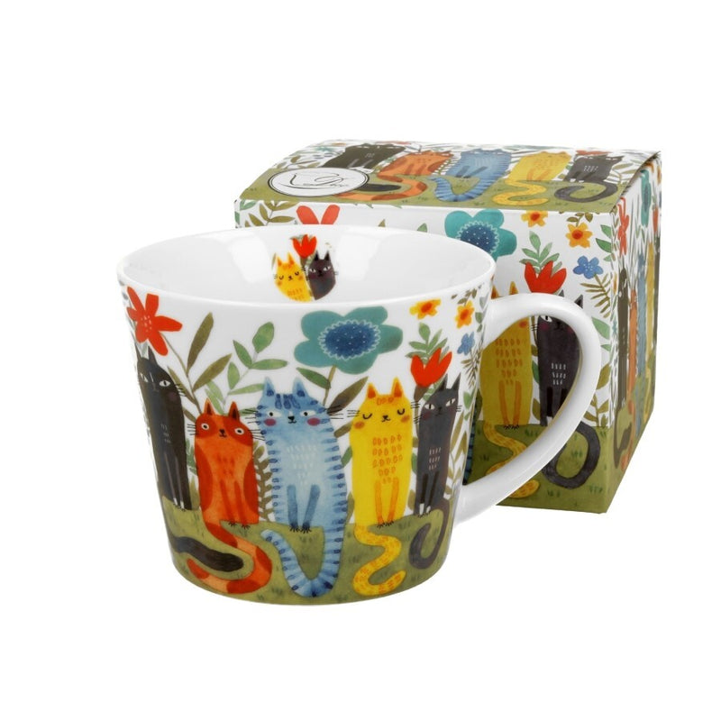 Taza De Porcelana Jumbo Gatos Jardin