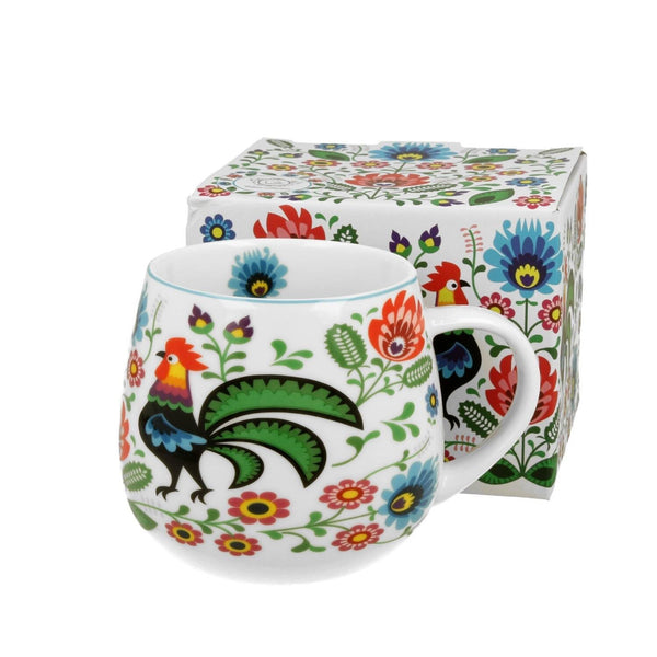 Taza De Porcelana Ancho Gallo Etnico