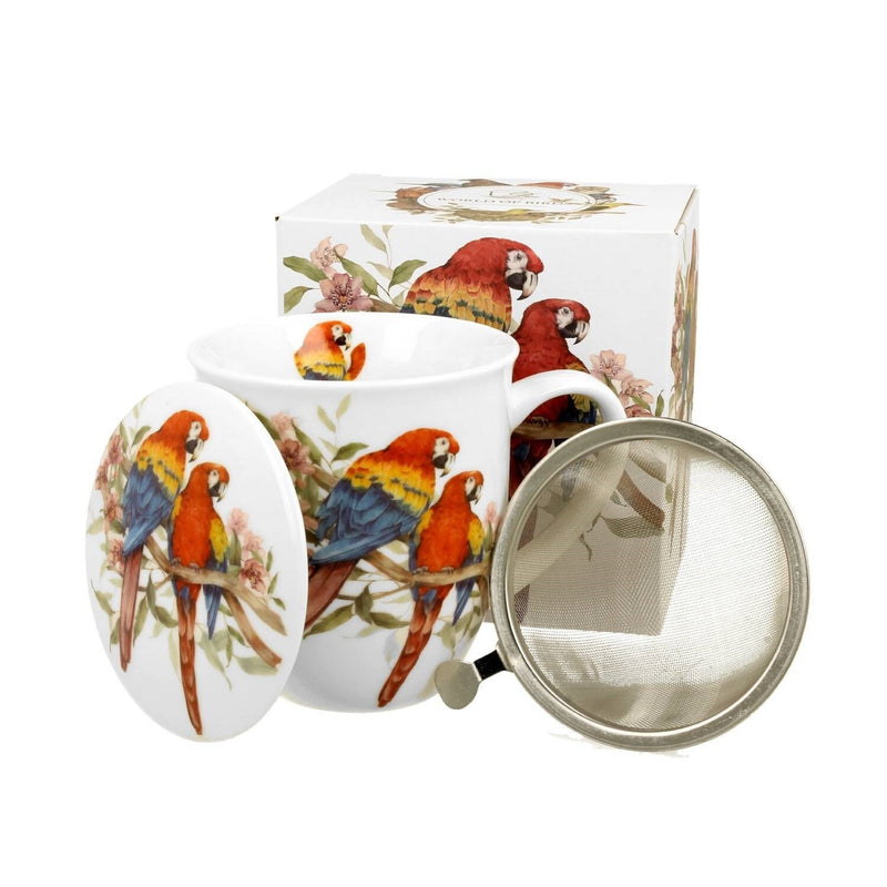 Taza Infusor De Porcelana  Modelo Loro