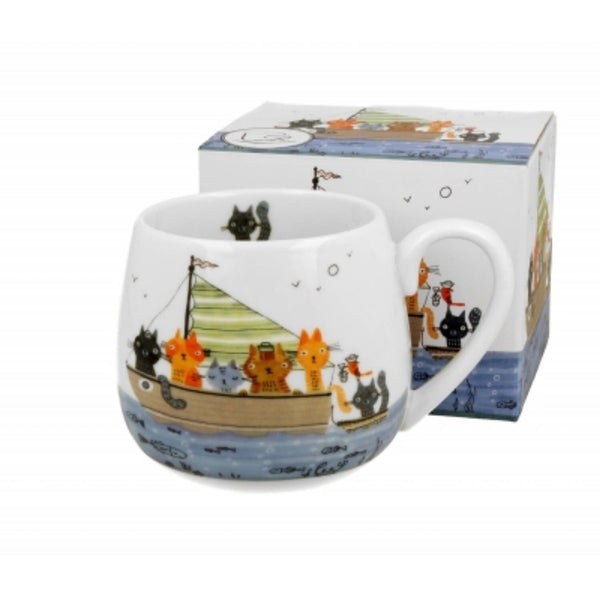 Taza Ancho De Porcelana  Gatos Marineros
